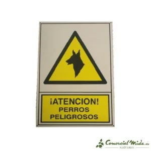 Plaque Affiche Attention Chiens Dangereux